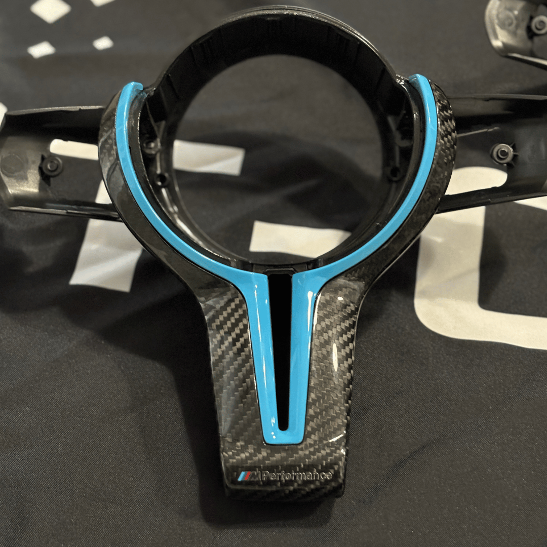 BMW Blue Carbon Steering Trim