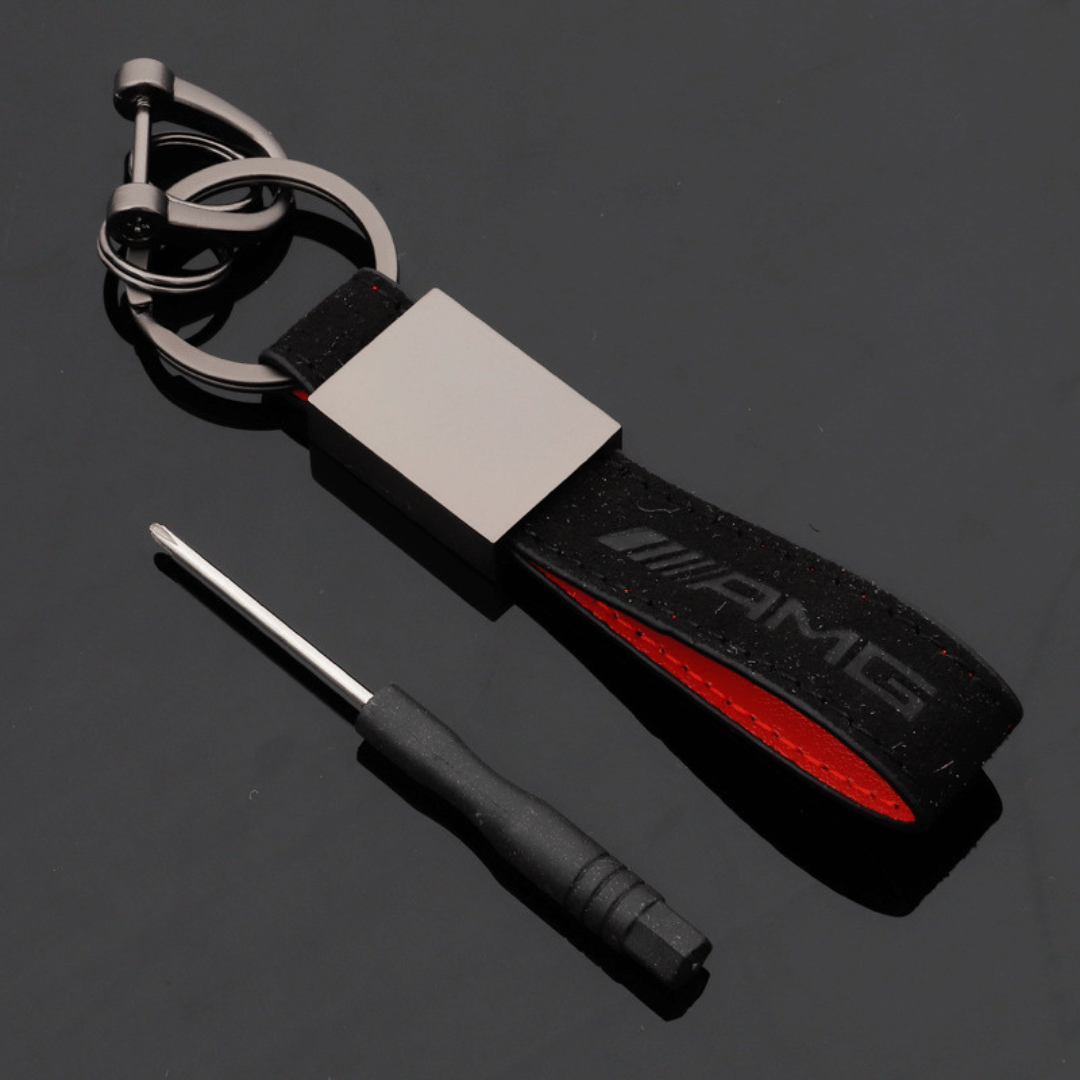 Black AMG suede keychain