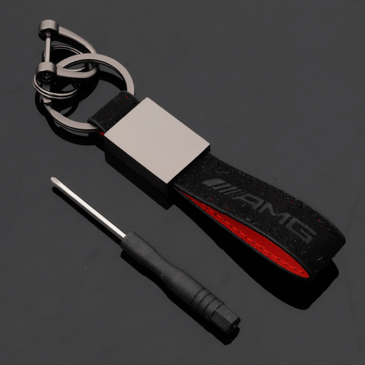 Black AMG suede keychain