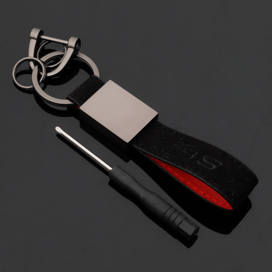 Black RS suede keychain