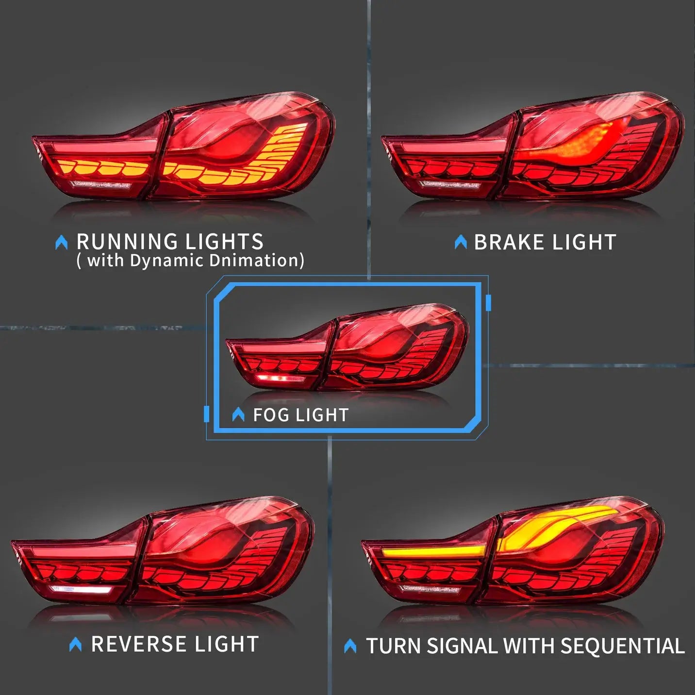 VLAND F32/82 OLED GTS Tailights Red