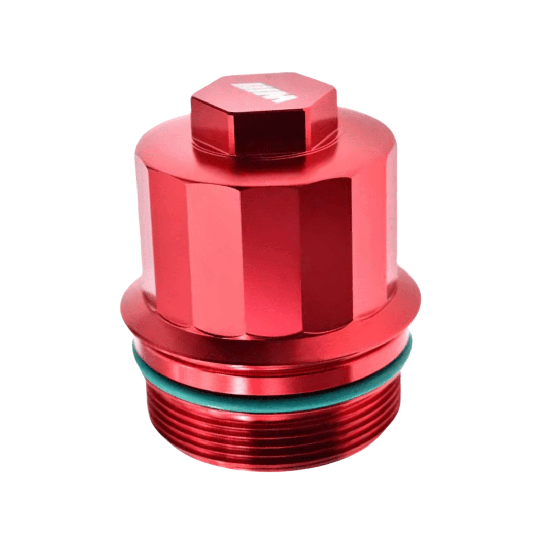 B58 Red CNC Aluminium oil filter housing - M logo